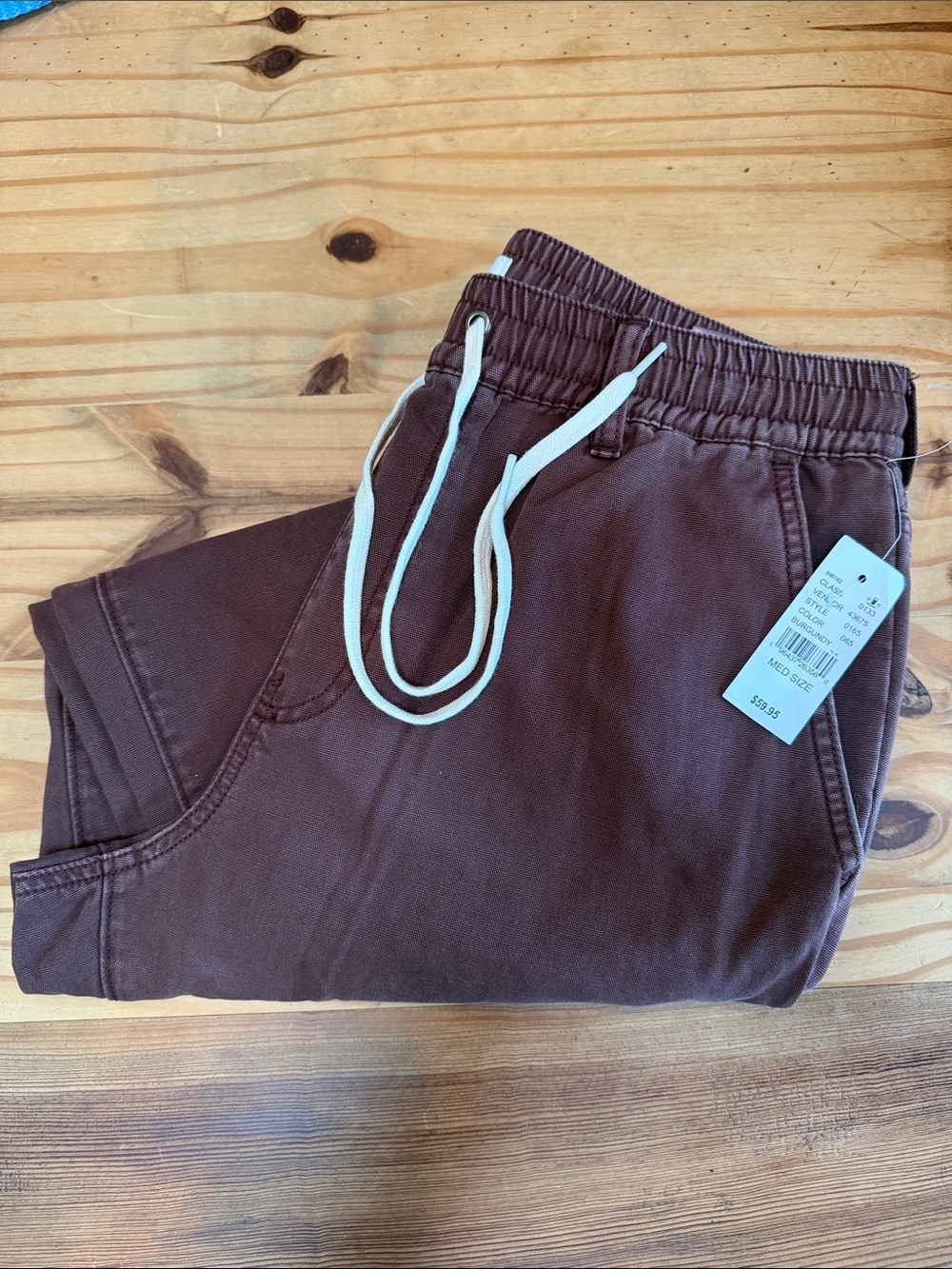 Burgundy Drawstring Jogger pants PacSun Medium NWT